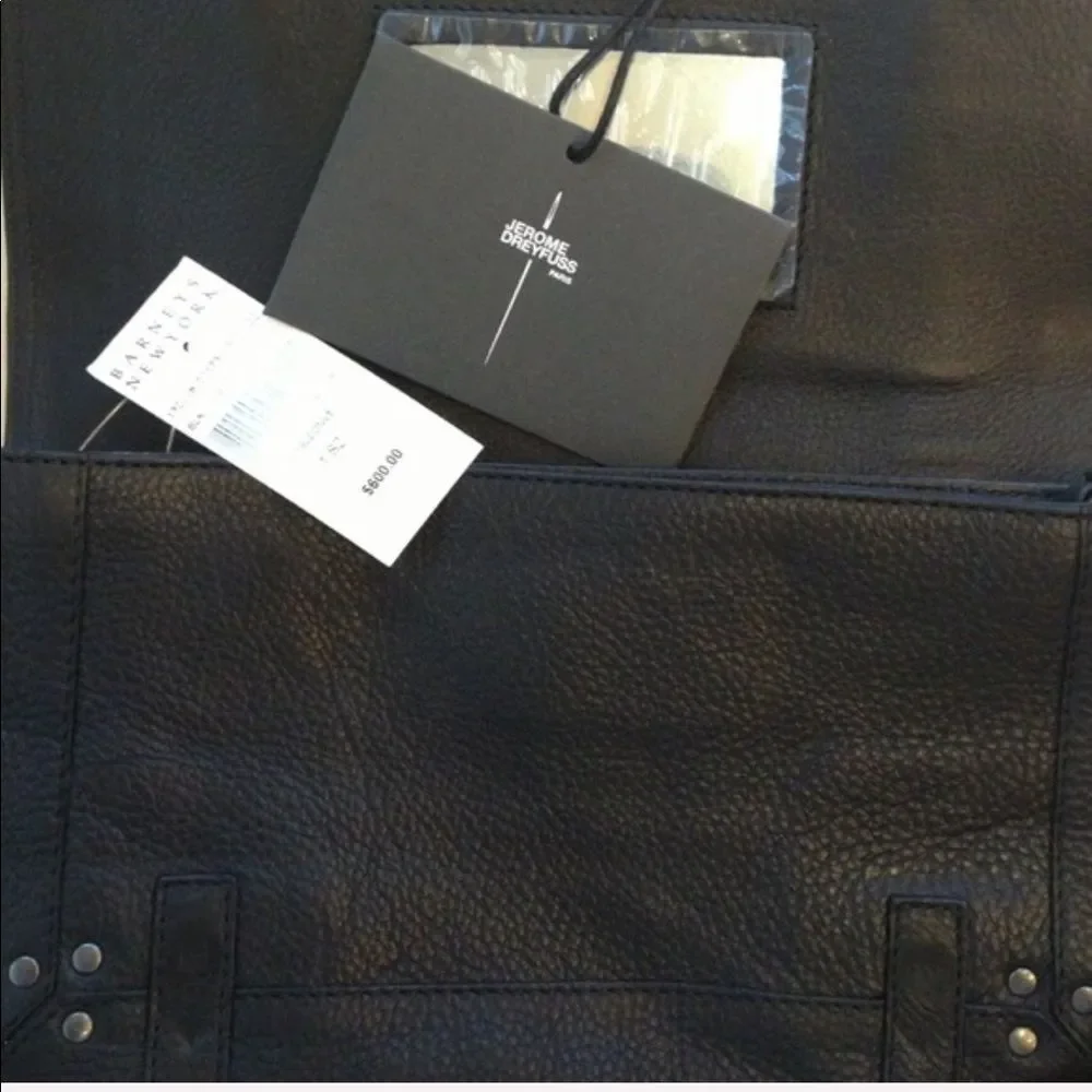 Jerome Dreyfuss Leon Black Calfskin Leather Clutch - Picture 5 of 8